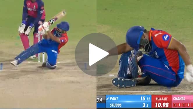 [Watch] Rishabh Pant 'Falls Awkwardly' As Chahal Outfoxes Him For A Sloth-Paced 15